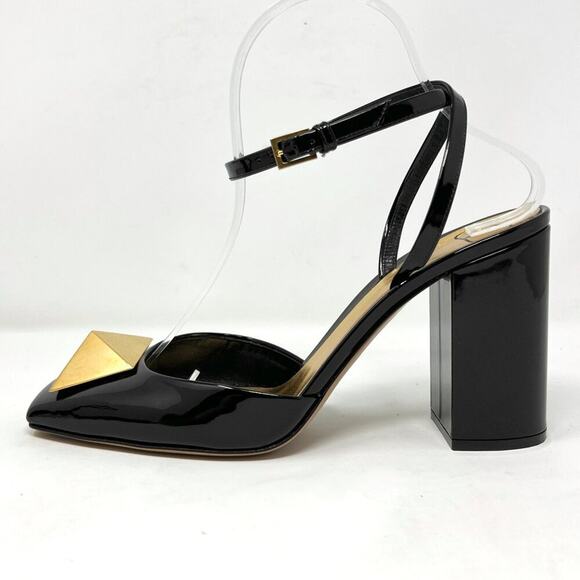 Valentino Garavani One Stud Black Patent Leather Pumps Size 38 - Picture 1 of 10